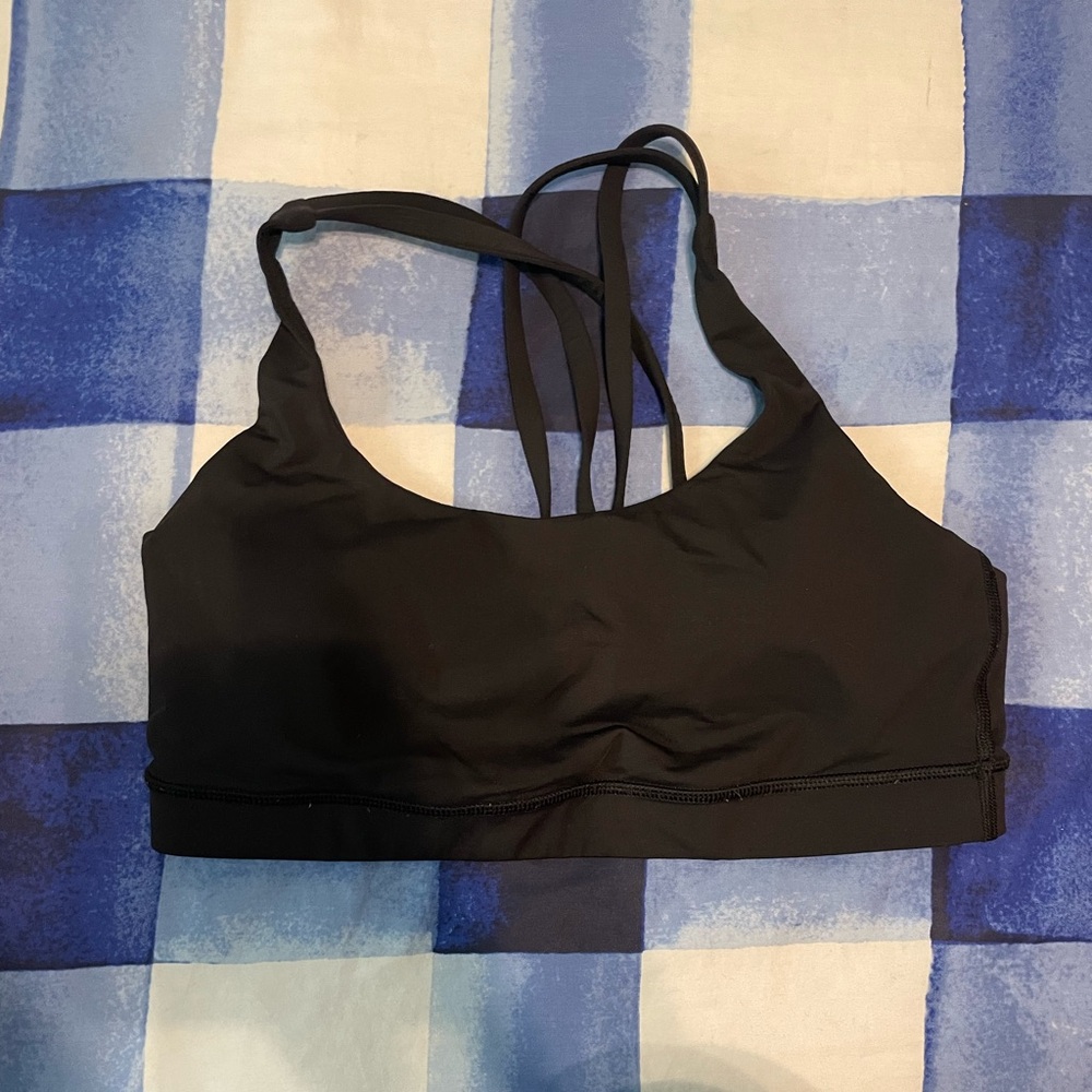 like new black lululemon energy bra size 8